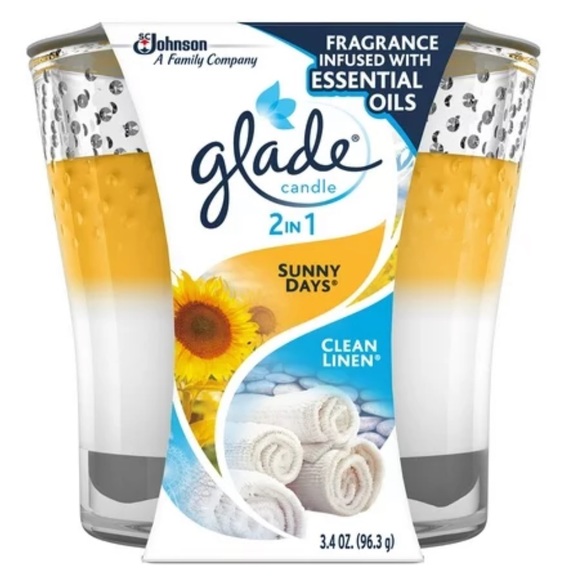 GLADE 2-in-1 Candle Air Freshener, Clean Linen/Sunny Days, 3.4 Ounce, Set of Two - Picture 8 of 8